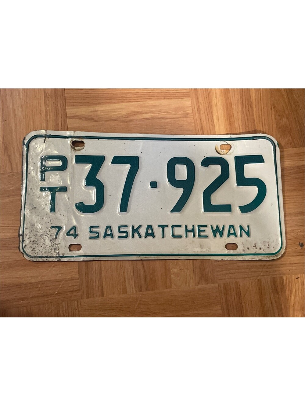 Saskatchewan SK SASK Canada License Plate PT Private Taxi 37 925 Expired 1974